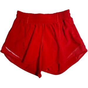 Lululemon Athletica Hotty Hot High-Rise Lined Short Size 4 Tall Red Shorts